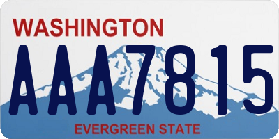 WA license plate AAA7815