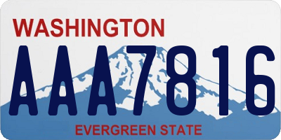 WA license plate AAA7816