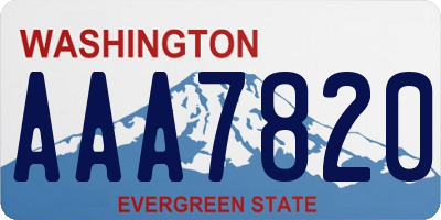 WA license plate AAA7820