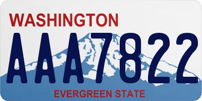 WA license plate AAA7822