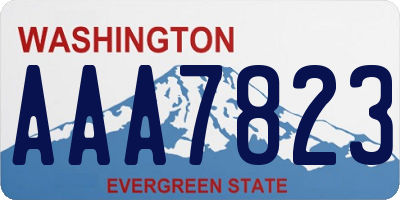 WA license plate AAA7823