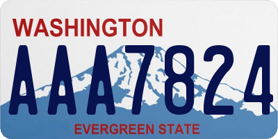 WA license plate AAA7824