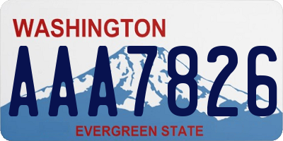 WA license plate AAA7826