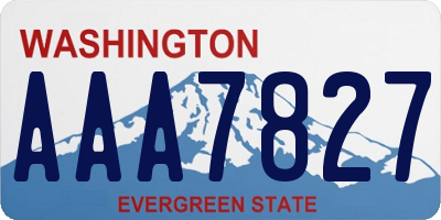 WA license plate AAA7827