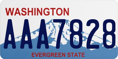 WA license plate AAA7828