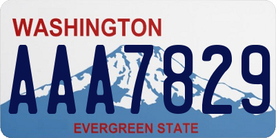WA license plate AAA7829