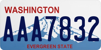 WA license plate AAA7832