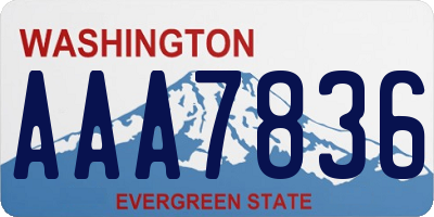 WA license plate AAA7836