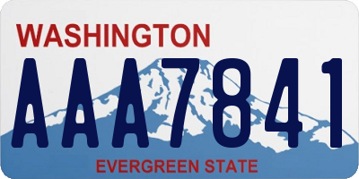WA license plate AAA7841