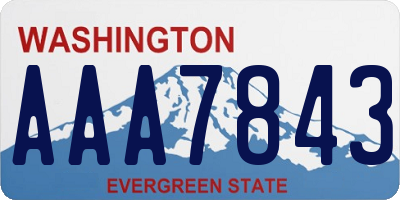 WA license plate AAA7843