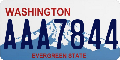 WA license plate AAA7844