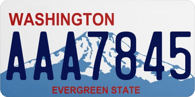 WA license plate AAA7845