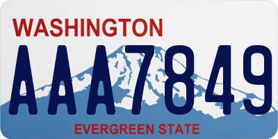 WA license plate AAA7849