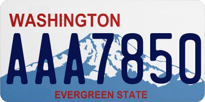 WA license plate AAA7850