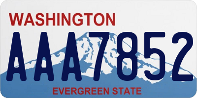 WA license plate AAA7852