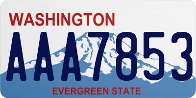 WA license plate AAA7853