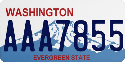 WA license plate AAA7855