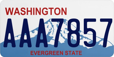 WA license plate AAA7857