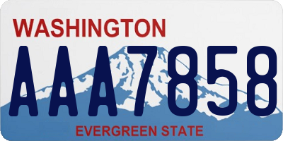 WA license plate AAA7858