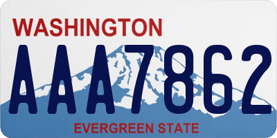 WA license plate AAA7862