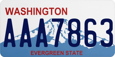 WA license plate AAA7863