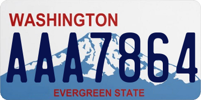 WA license plate AAA7864