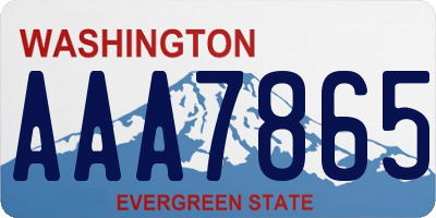 WA license plate AAA7865