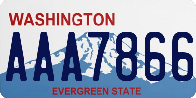 WA license plate AAA7866
