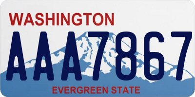 WA license plate AAA7867