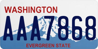 WA license plate AAA7868