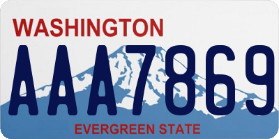 WA license plate AAA7869