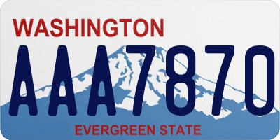 WA license plate AAA7870