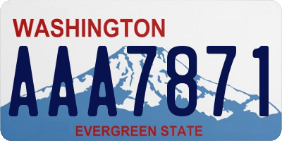 WA license plate AAA7871