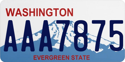 WA license plate AAA7875