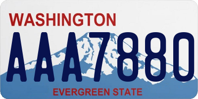 WA license plate AAA7880