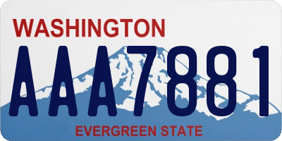 WA license plate AAA7881