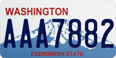 WA license plate AAA7882
