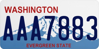 WA license plate AAA7883