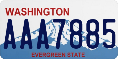 WA license plate AAA7885