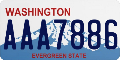WA license plate AAA7886