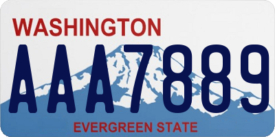 WA license plate AAA7889