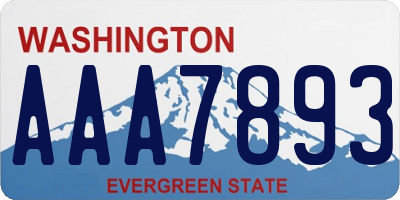 WA license plate AAA7893