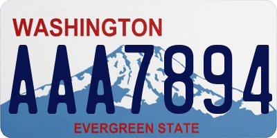 WA license plate AAA7894