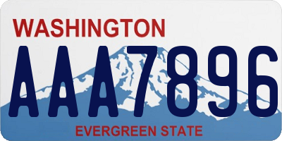 WA license plate AAA7896