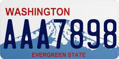 WA license plate AAA7898