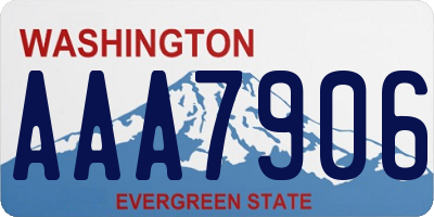 WA license plate AAA7906