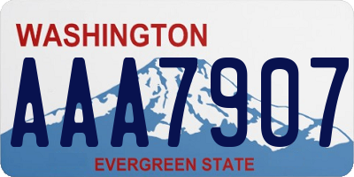 WA license plate AAA7907