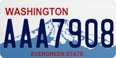 WA license plate AAA7908