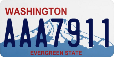 WA license plate AAA7911