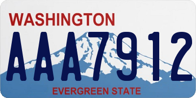 WA license plate AAA7912